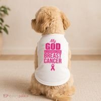 My God Is Stronger Than Breast Cancer Doggie Tank thumb 2