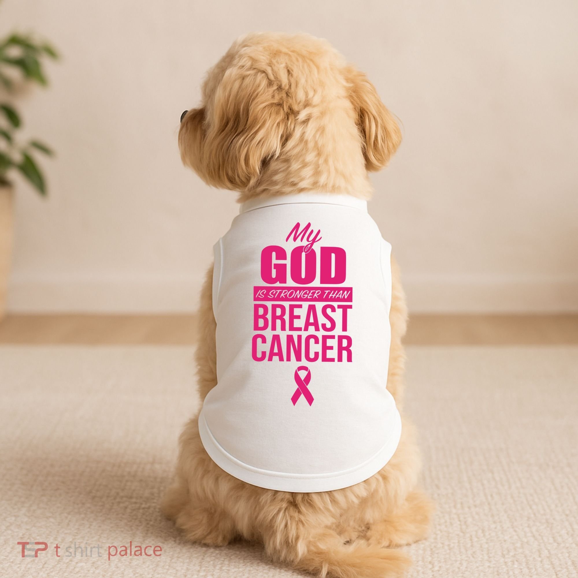 My God Is Stronger Than Breast Cancer Doggie Tank