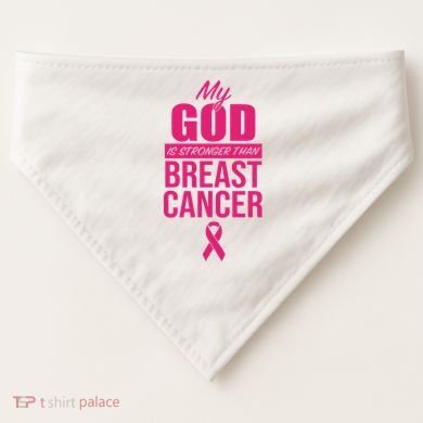 My God Is Stronger Than Breast Cancer USA-Made Doggie Bandana
