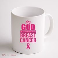 My God Is Stronger Than Breast Cancer Coffee Mug thumb 1