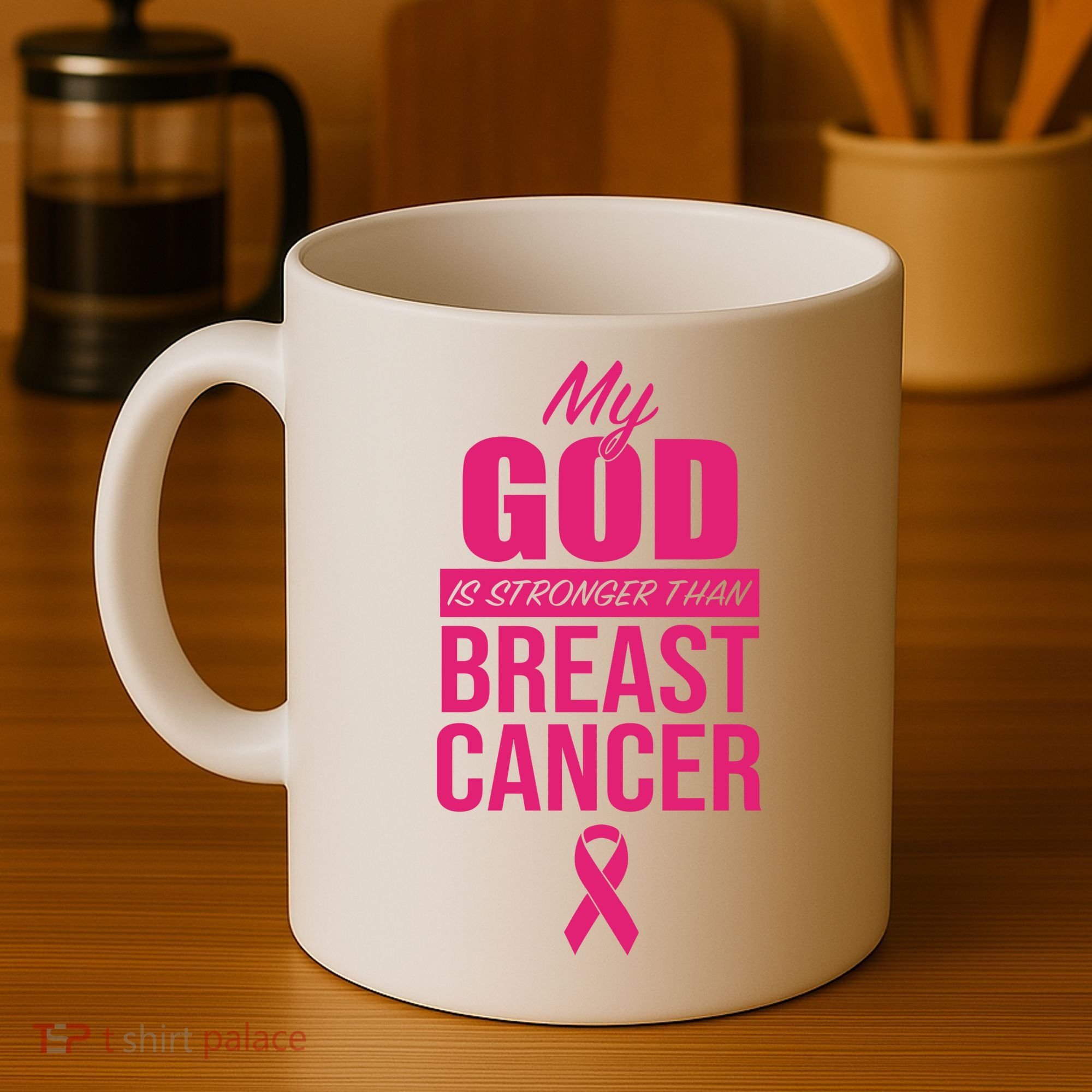 My God Is Stronger Than Breast Cancer Coffee Mug