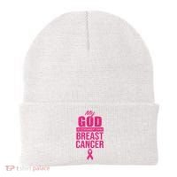 My God Is Stronger Than Breast Cancer Beanie thumb 0