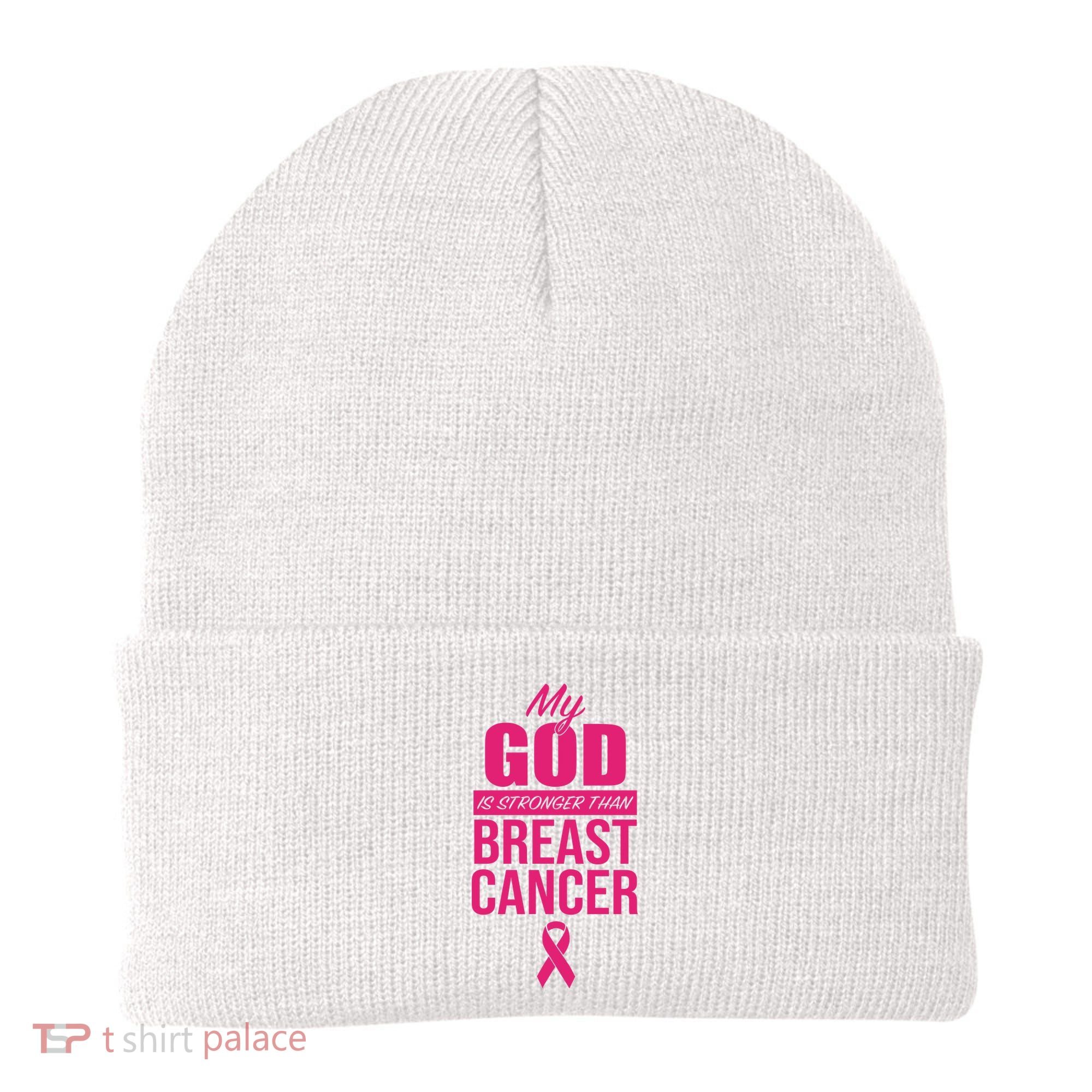 My God Is Stronger Than Breast Cancer Beanie
