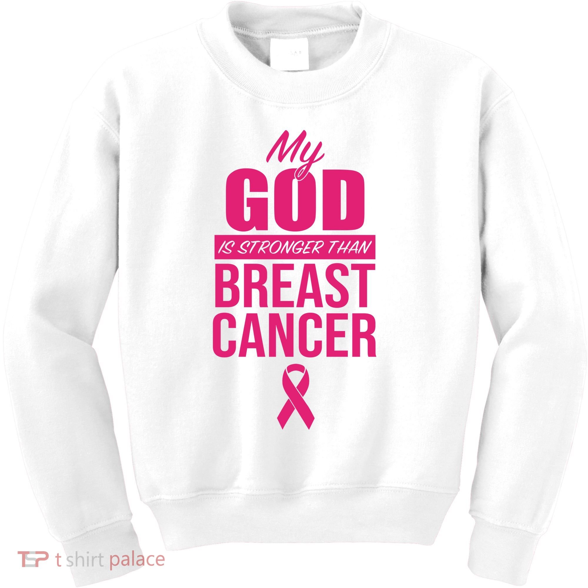 My God Is Stronger Than Breast Cancer Kids Sweatshirt