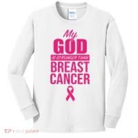 My God Is Stronger Than Breast Cancer Kids Long Sleeve Shirt thumb 0
