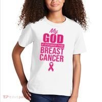 My God Is Stronger Than Breast Cancer Kids T-Shirt thumb 2