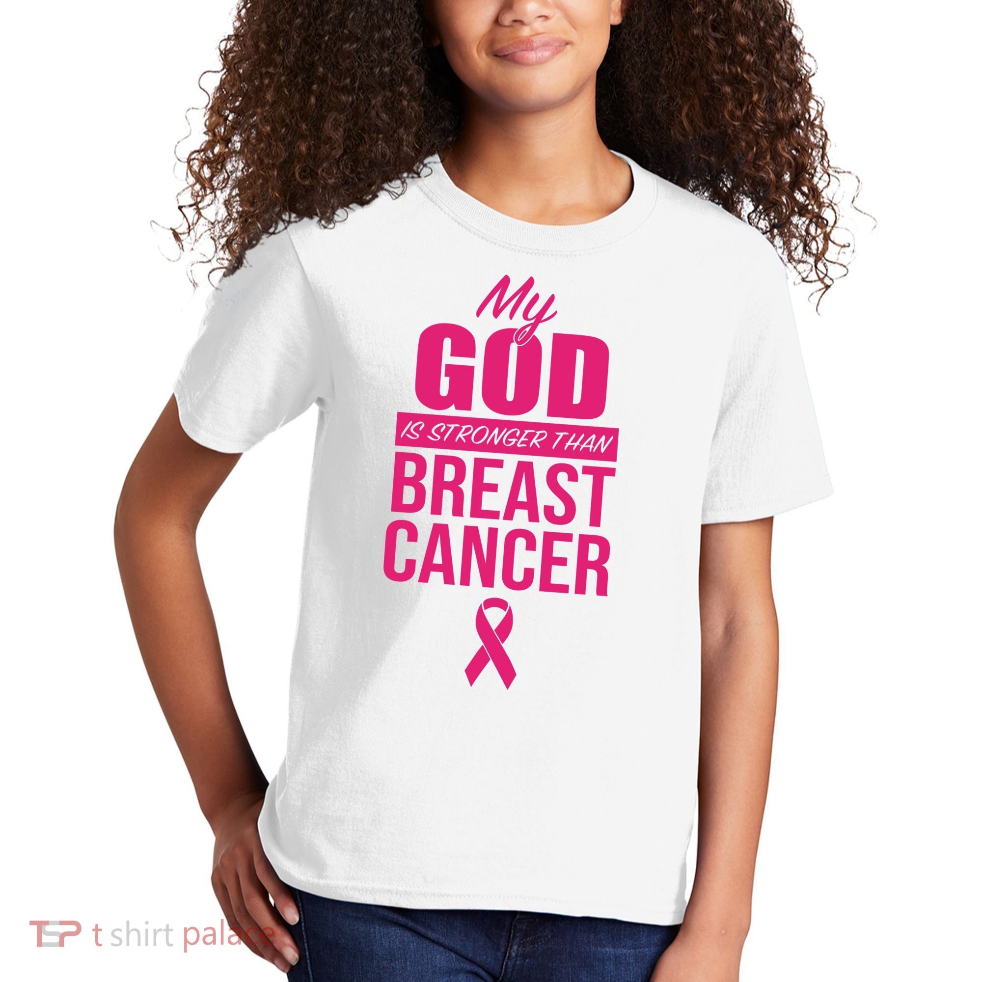 My God Is Stronger Than Breast Cancer Kids T-Shirt