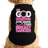 My God Is Stronger Than Breast Cancer Awareness Doggie Tank thumb 0