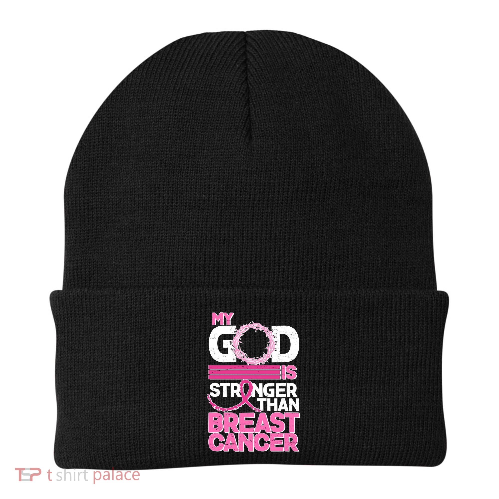 My God Is Stronger Than Breast Cancer Awareness Beanie