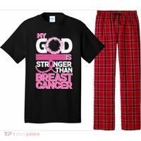 My God Is Stronger Than Breast Cancer Awareness Pajama Set thumb 0