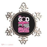 My God Is Stronger Than Breast Cancer Awareness Ornament thumb 0