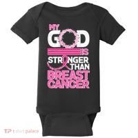My God Is Stronger Than Breast Cancer Awareness Baby Bodysuit thumb 0