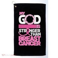 My God Is Stronger Than Breast Cancer Awareness Golf Towel thumb 0