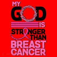 My God Is Stronger Than Breast Cancer Awareness Santa Hat thumb 1