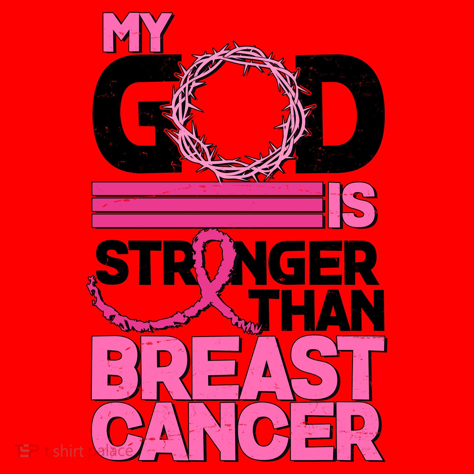 My God Is Stronger Than Breast Cancer Awareness Santa Hat