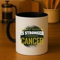 My God Is Stronger Than Cancer Coffee Mug thumb 4