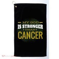 My God Is Stronger Than Cancer Golf Towel thumb 0