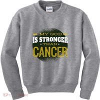 My God Is Stronger Than Cancer Kids Sweatshirt thumb 0