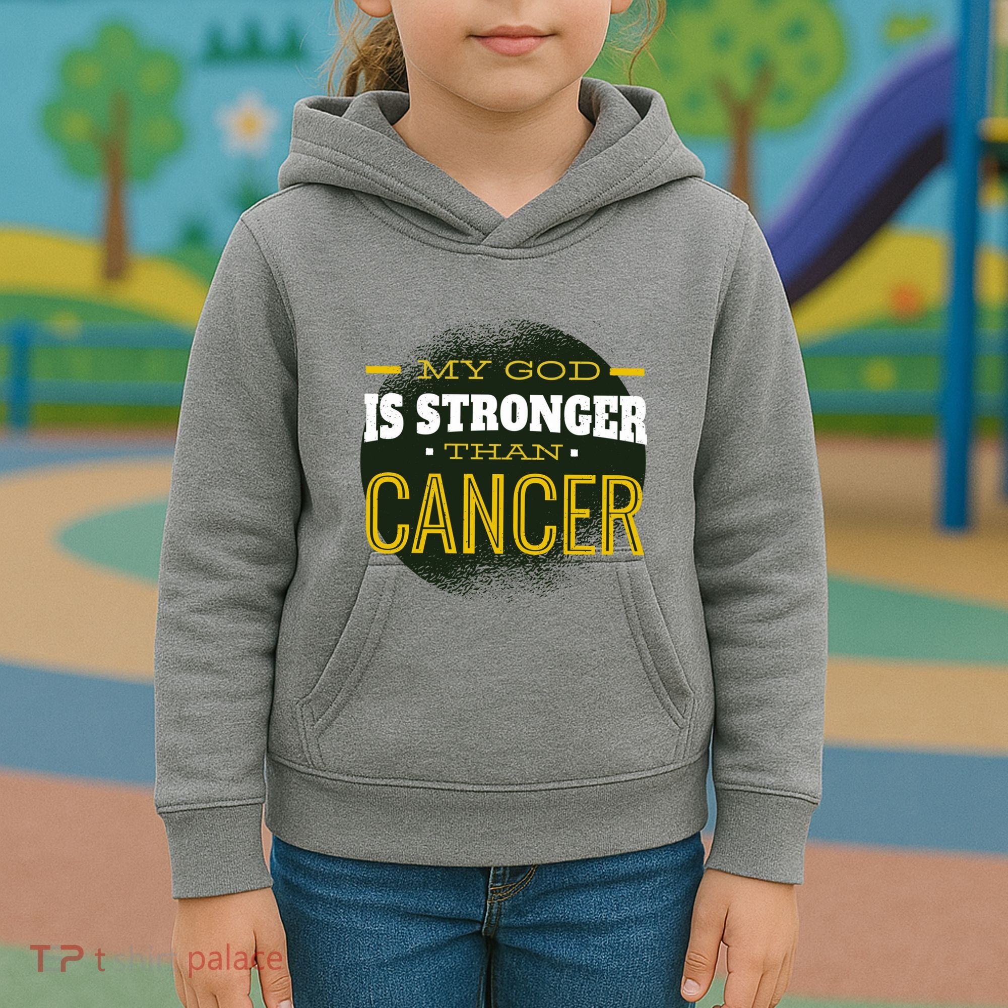 My God Is Stronger Than Cancer Kids Hoodie