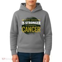 My God Is Stronger Than Cancer Kids Hoodie thumb 4