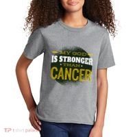 My God Is Stronger Than Cancer Kids T-Shirt thumb 2