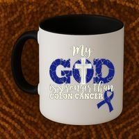 My God Is Stronger Than Colon Cancer Coffee Mug thumb 2