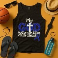 My God Is Stronger Than Colon Cancer Tank Top thumb 4