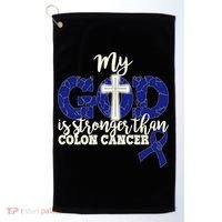 My God Is Stronger Than Colon Cancer Golf Towel thumb 0
