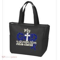 My God Is Stronger Than Colon Cancer Tote Bag thumb 3