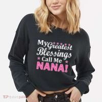My Greatest Blessings Call Me Nana Cropped Pullover Crew thumb 2