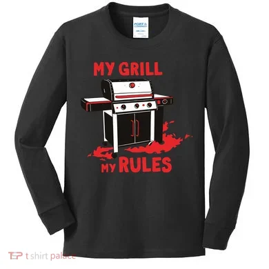 My Grill My Rules Kids Long Sleeve Shirt