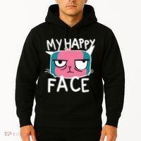My Happy Cat Face Grumpy Hoodie thumb 2