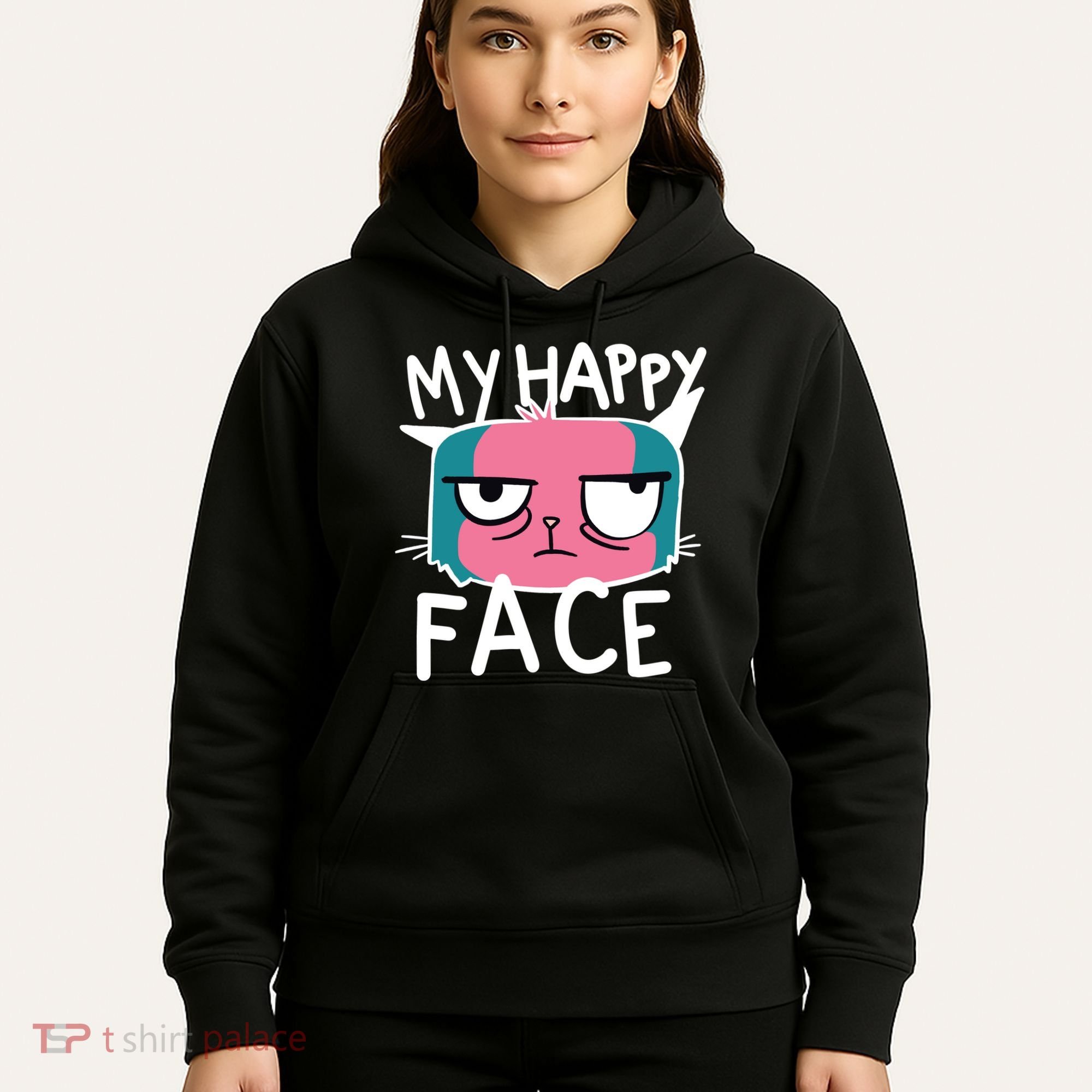 My Happy Cat Face Grumpy Hoodie