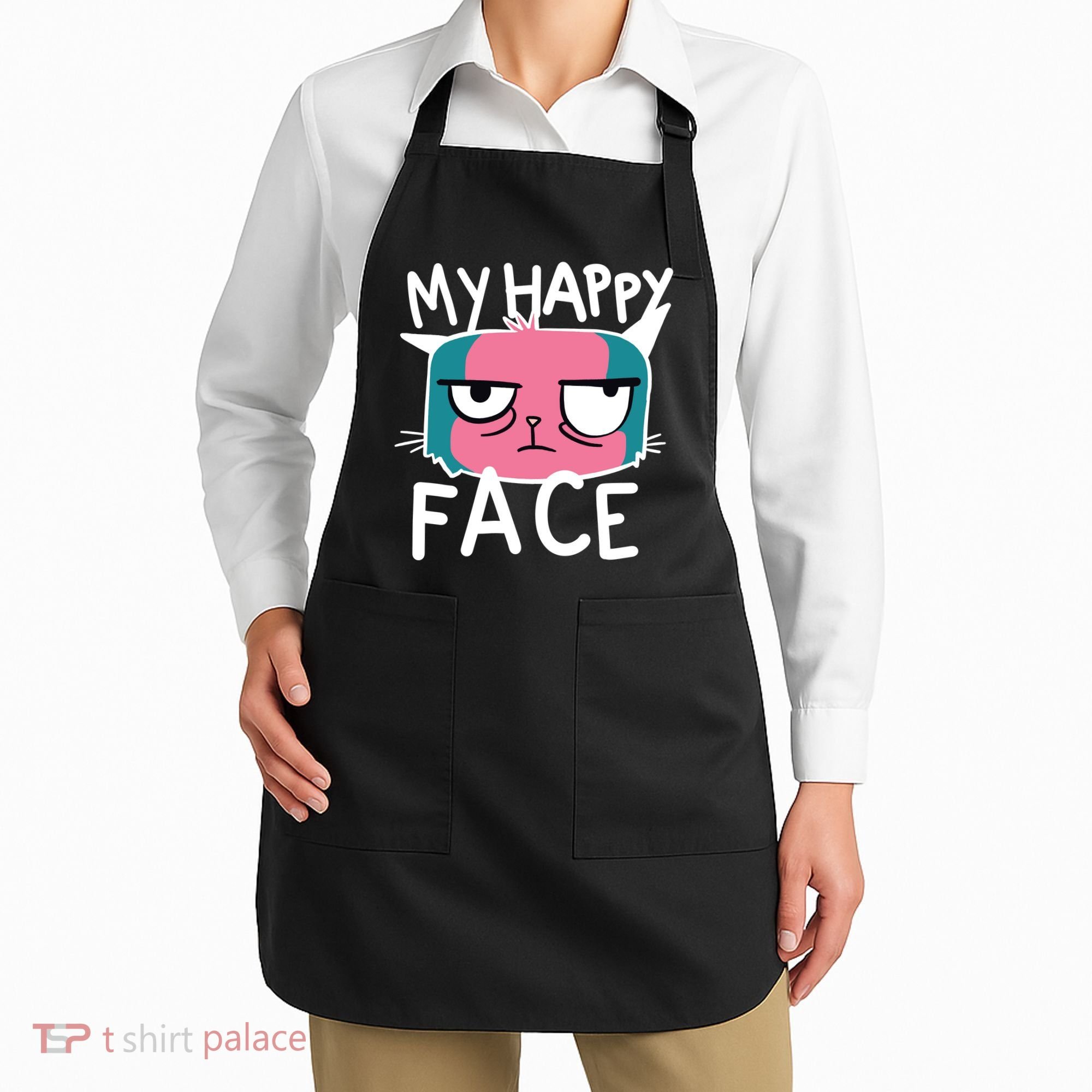 My Happy Cat Face Grumpy Apron