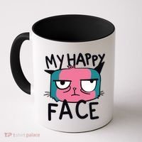 My Happy Cat Face Grumpy Coffee Mug thumb 0