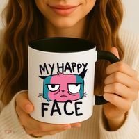 My Happy Cat Face Grumpy Coffee Mug thumb 3