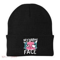 My Happy Cat Face Grumpy Beanie thumb 0