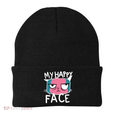 My Happy Cat Face Grumpy Beanie