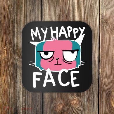 My Happy Cat Face Grumpy Coaster