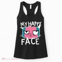 My Happy Cat Face Grumpy Women's Tank Top thumb 0