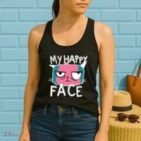 My Happy Cat Face Grumpy Women's Tank Top thumb 2