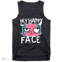 My Happy Cat Face Grumpy Tank Top thumb 0
