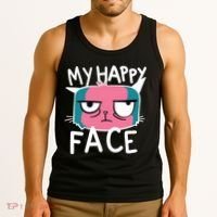 My Happy Cat Face Grumpy Tank Top thumb 3