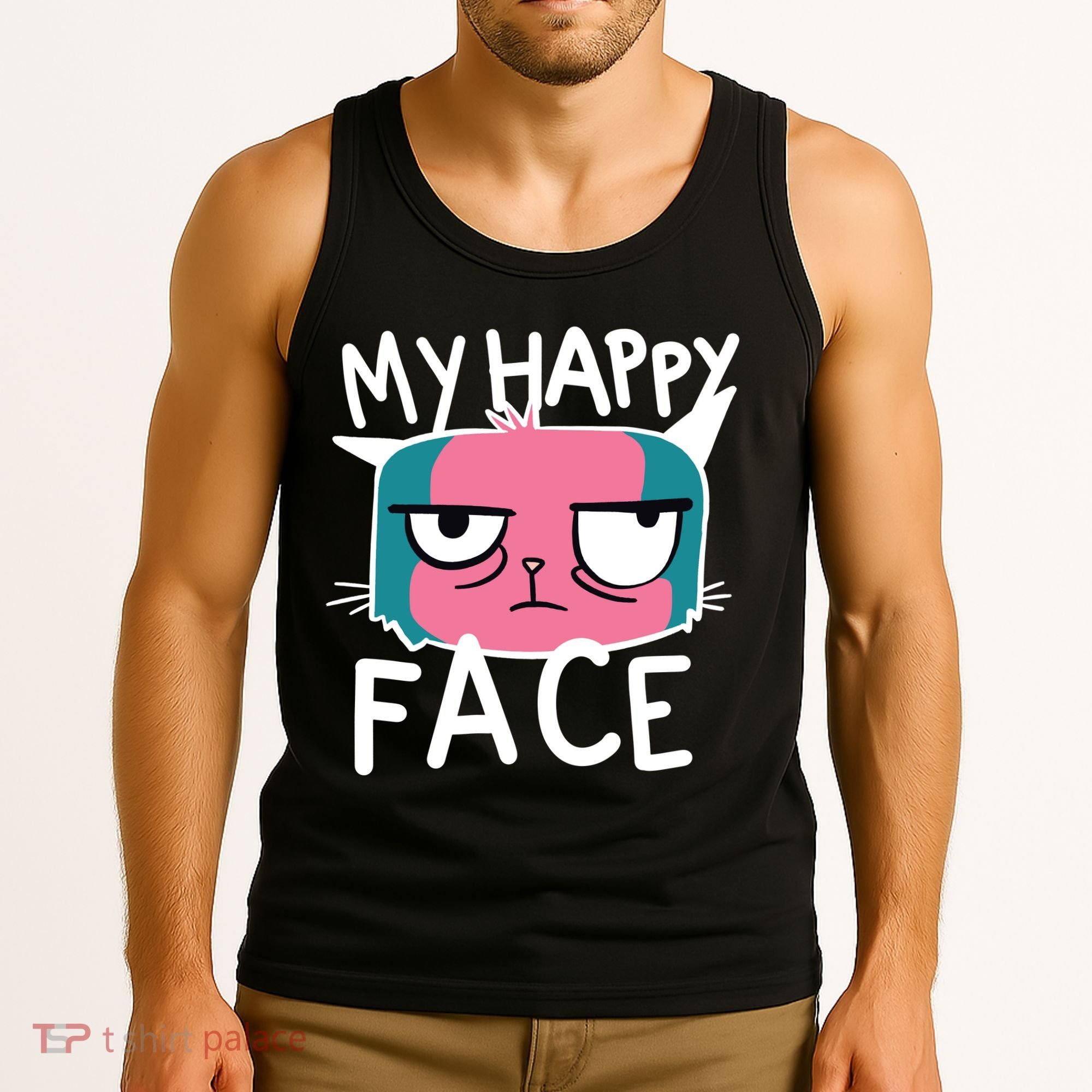 My Happy Cat Face Grumpy Tank Top