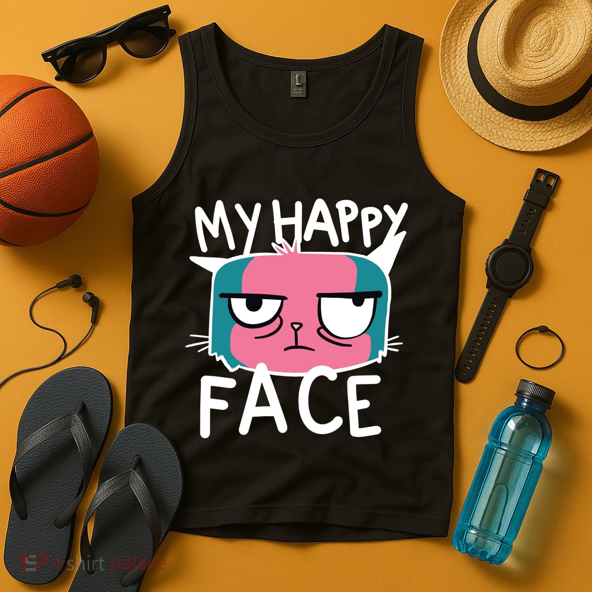My Happy Cat Face Grumpy Tank Top