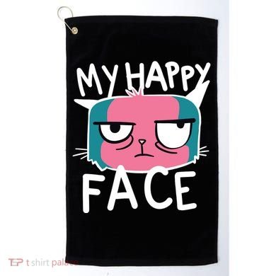 My Happy Cat Face Grumpy Golf Towel