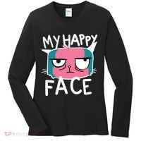 My Happy Cat Face Grumpy Women's Long Sleeve Shirt thumb 0