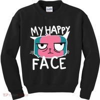 My Happy Cat Face Grumpy Kids Sweatshirt thumb 0