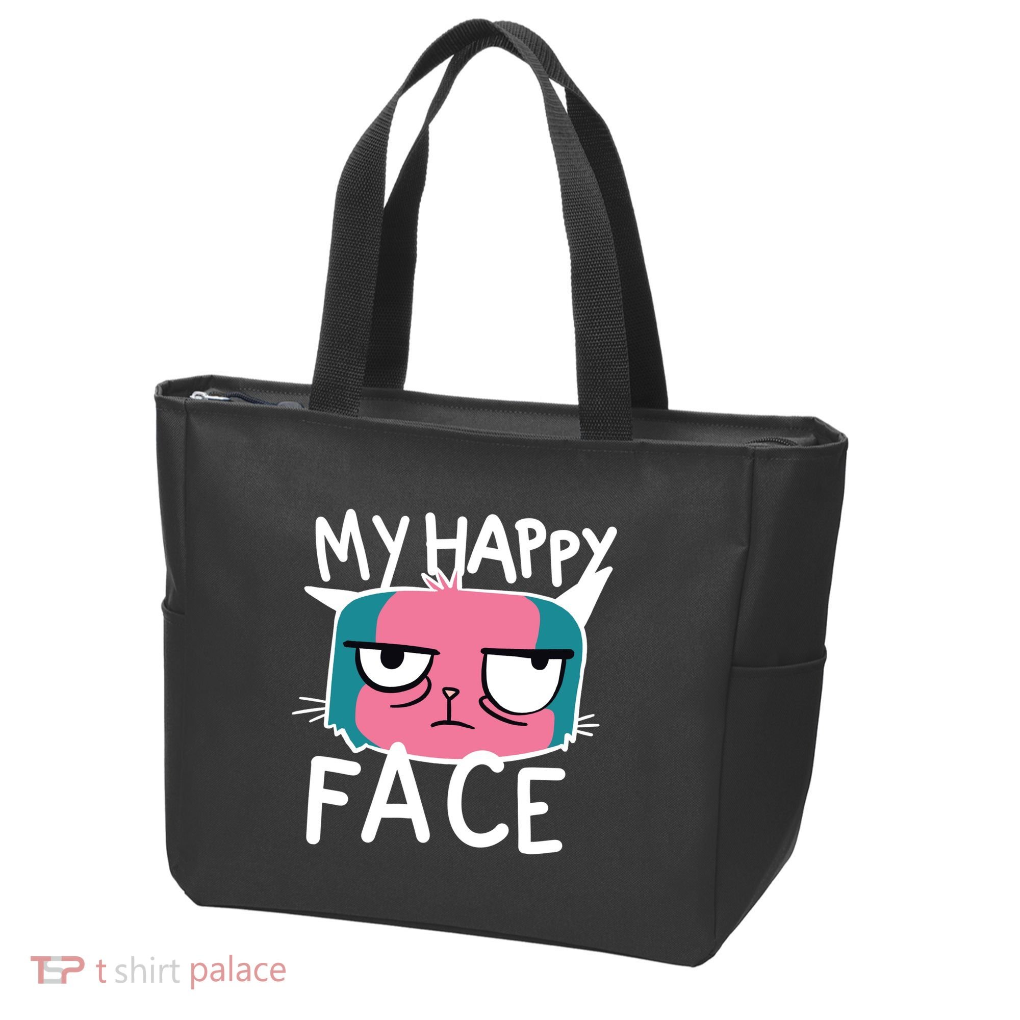My Happy Cat Face Grumpy Tote Bag