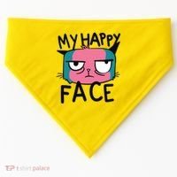 My Happy Cat Face Grumpy USA-Made Doggie Bandana thumb 0